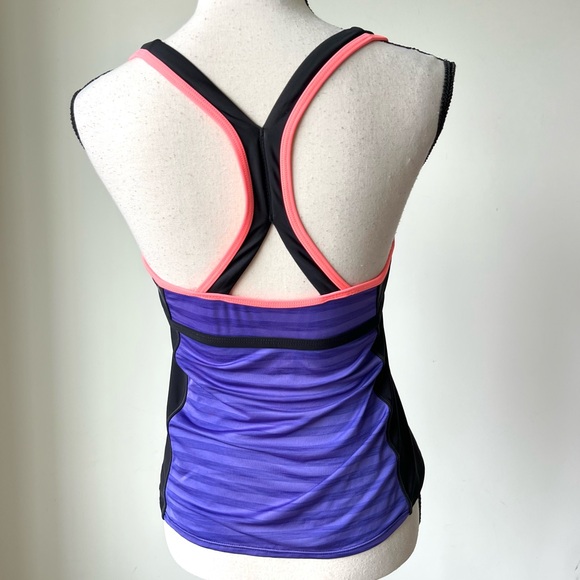 NIKE Striped Color Block Racer Back Tankini Swim Top—SZ. 6 - Picture 5 of 12